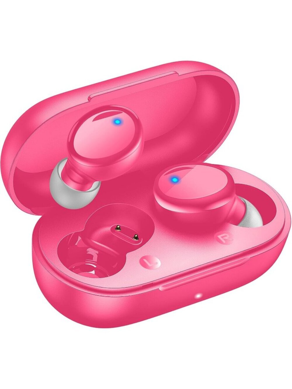 Wireless Hot Pink 48H Playtime Premium Sound Deep Bass Workout Bluetooth Earbud - Picture 1 of 6